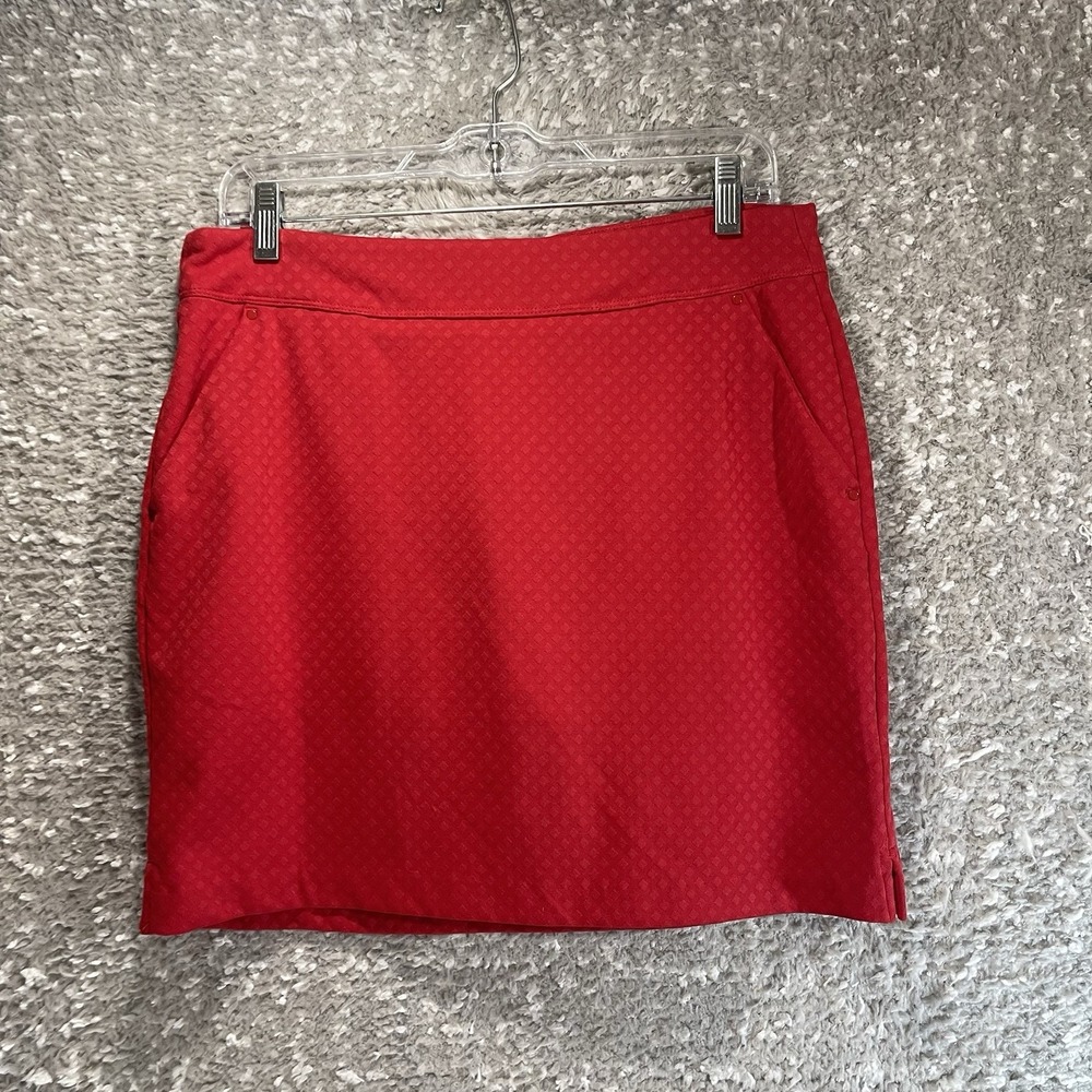 Greg Norman Pull On Skort Skirt S Red Pockets Sporty Preppy Casual 32W